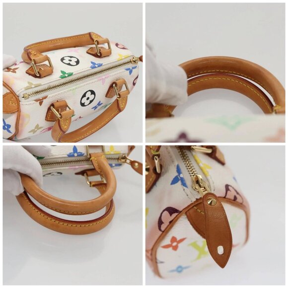 LOUIS VUITTON Monogram Multicolor Mini Speedy Hand Bag White M92645 Auth 101826V - Picture 16 of 16